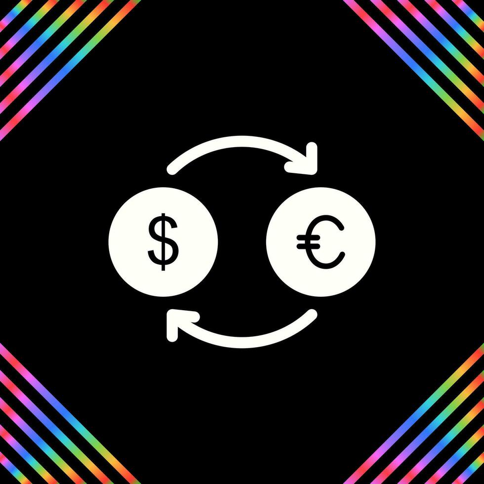 icono de vector de dólar a euro