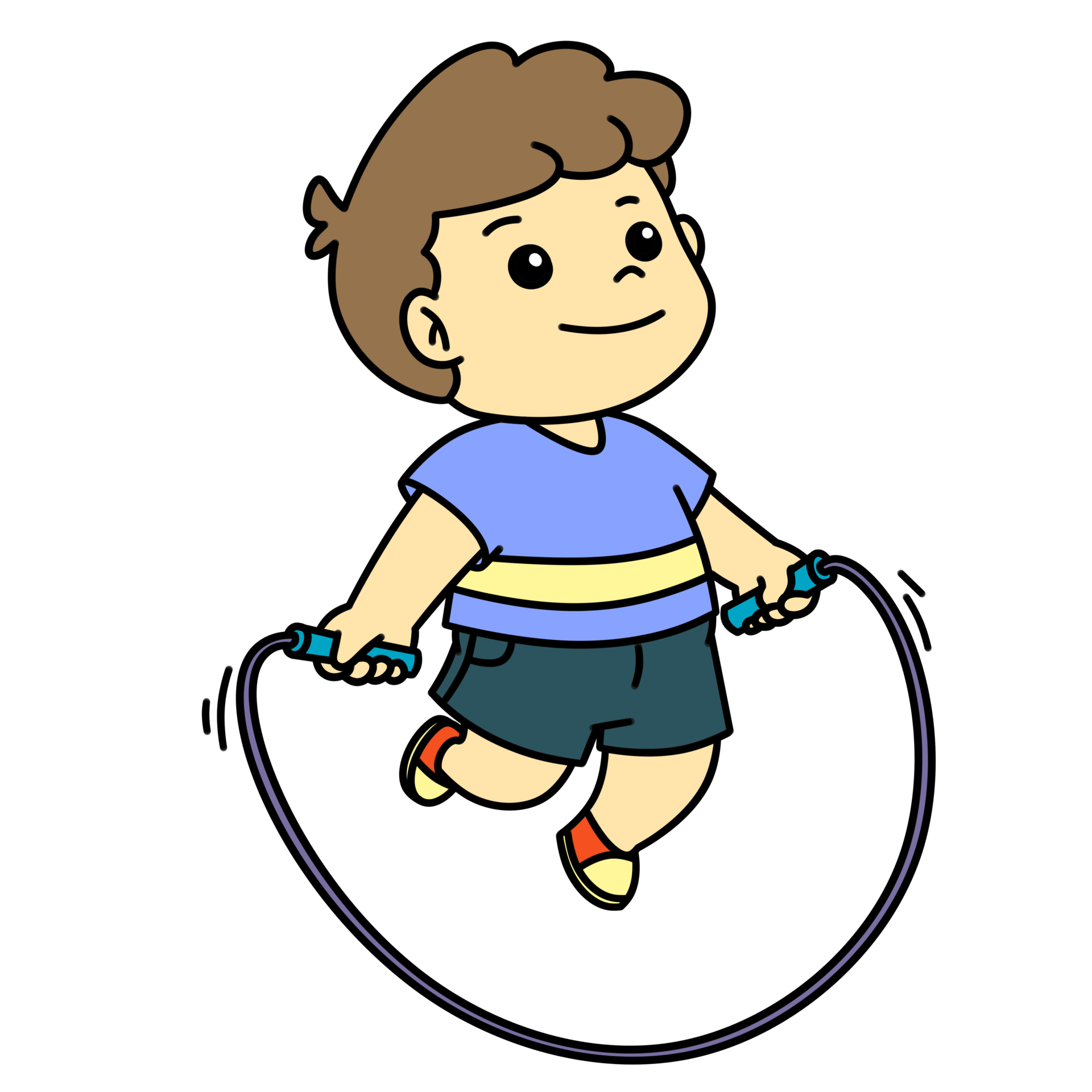 Happy Kid Boy Playing Jump Rope Isolated 28081427 PNG