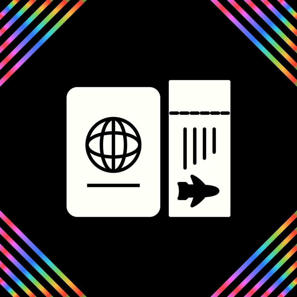 Ticket and Passport Vector Icon