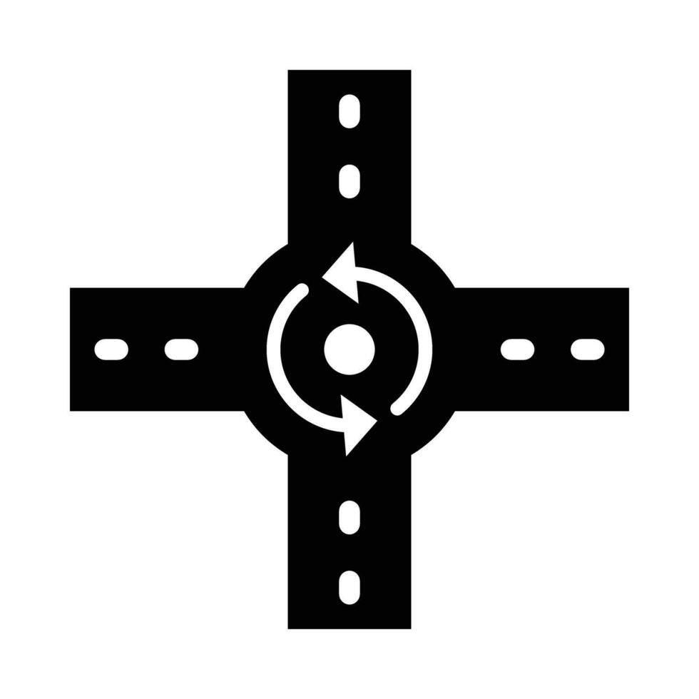 Roundabout Vector Glyph Icon For Personal And Commercial Use.