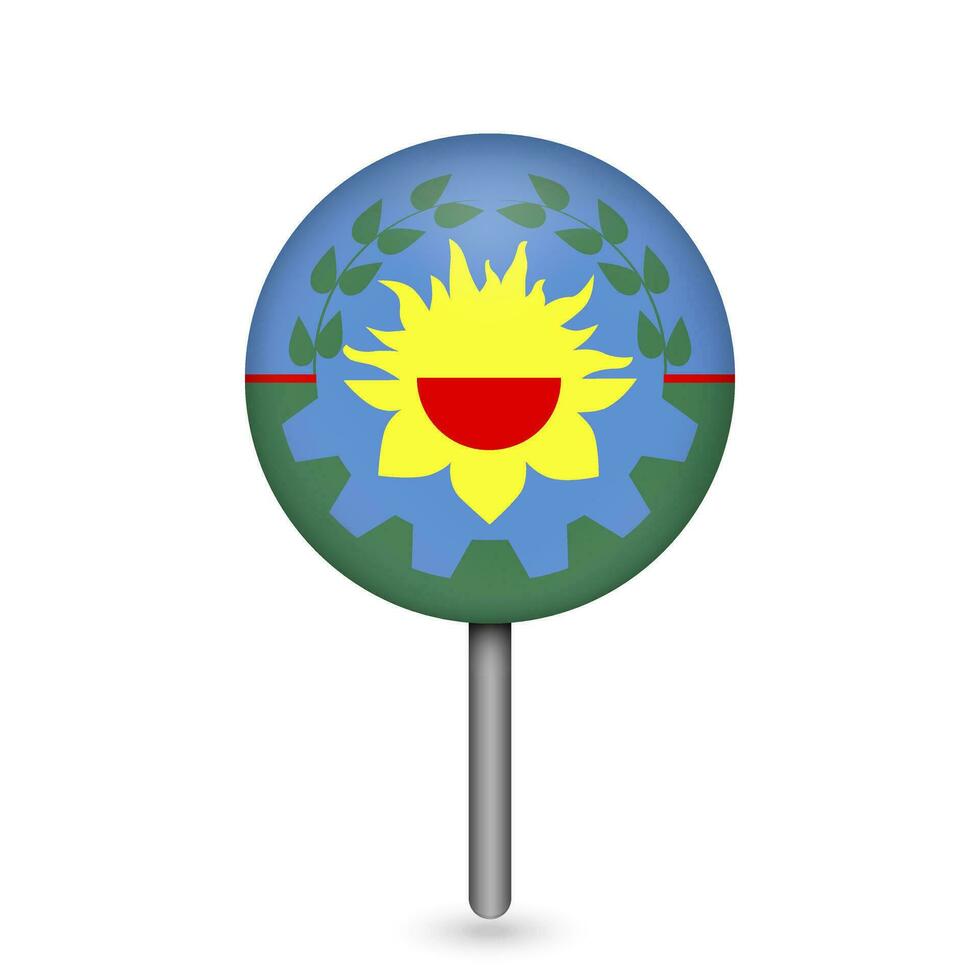 Map pointer with Buenos Aires Flag. Vector illustration.