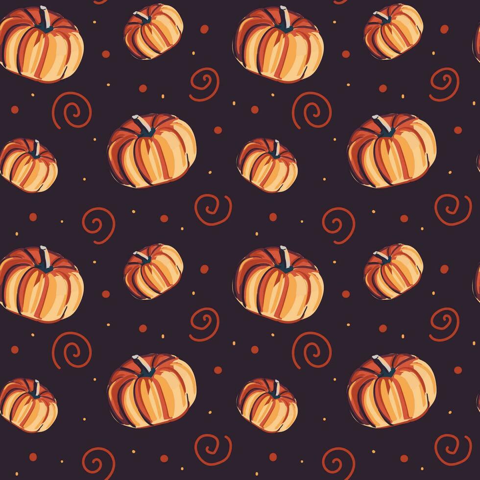 calabazas sin costura modelo. Violeta antecedentes. acogedor otoño antecedentes. vector. Perfecto para creando con temática otoñal diseños, adecuado para varios proyectos me gusta textiles, papel artesanía, y más vector