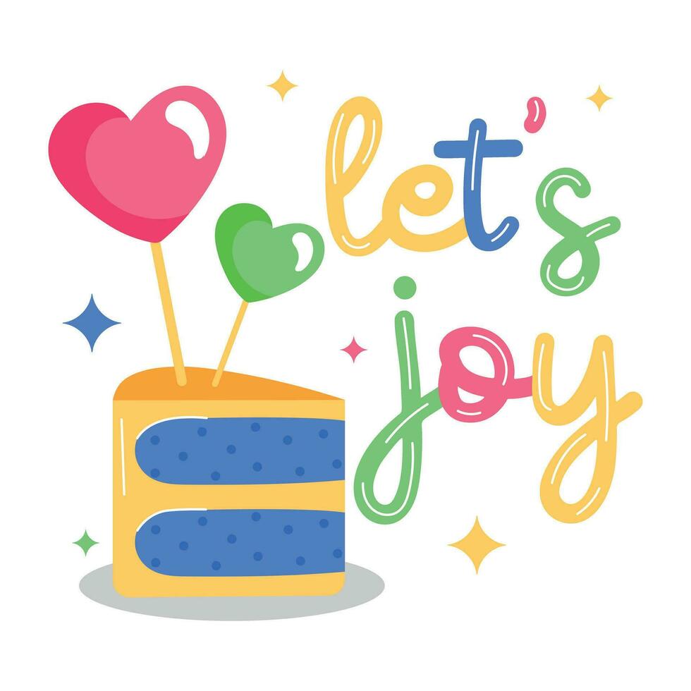 Trendy Cake Piece vector