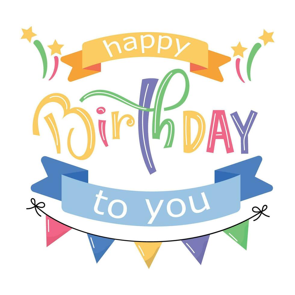 Trendy Happy Birthday vector