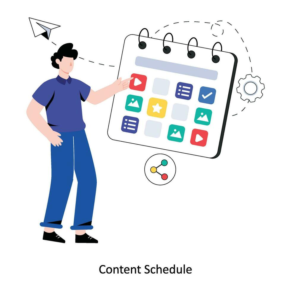 Content Schedule flat style design vector illustration. stock illustration