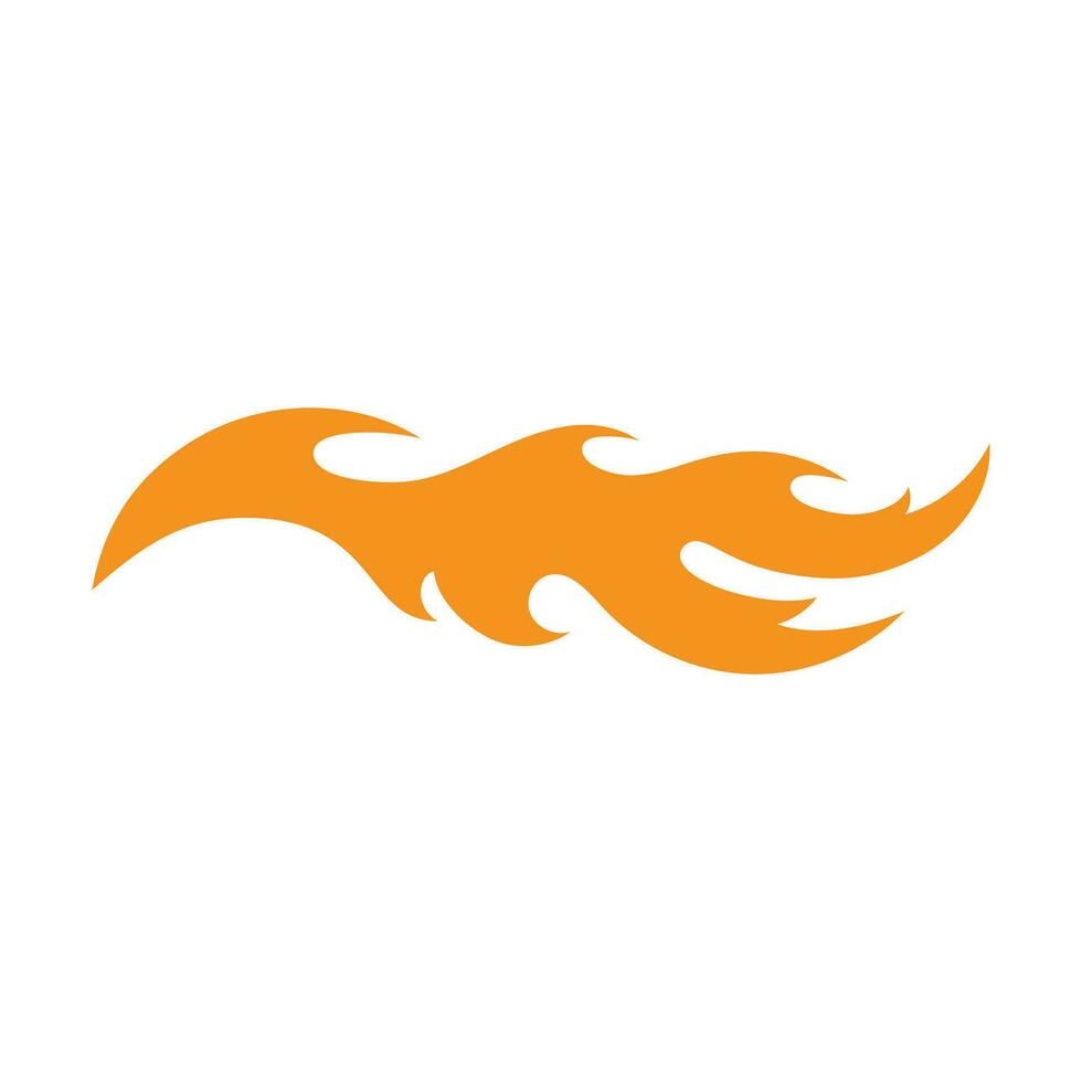Orange fire flame set isolated vector illustration.