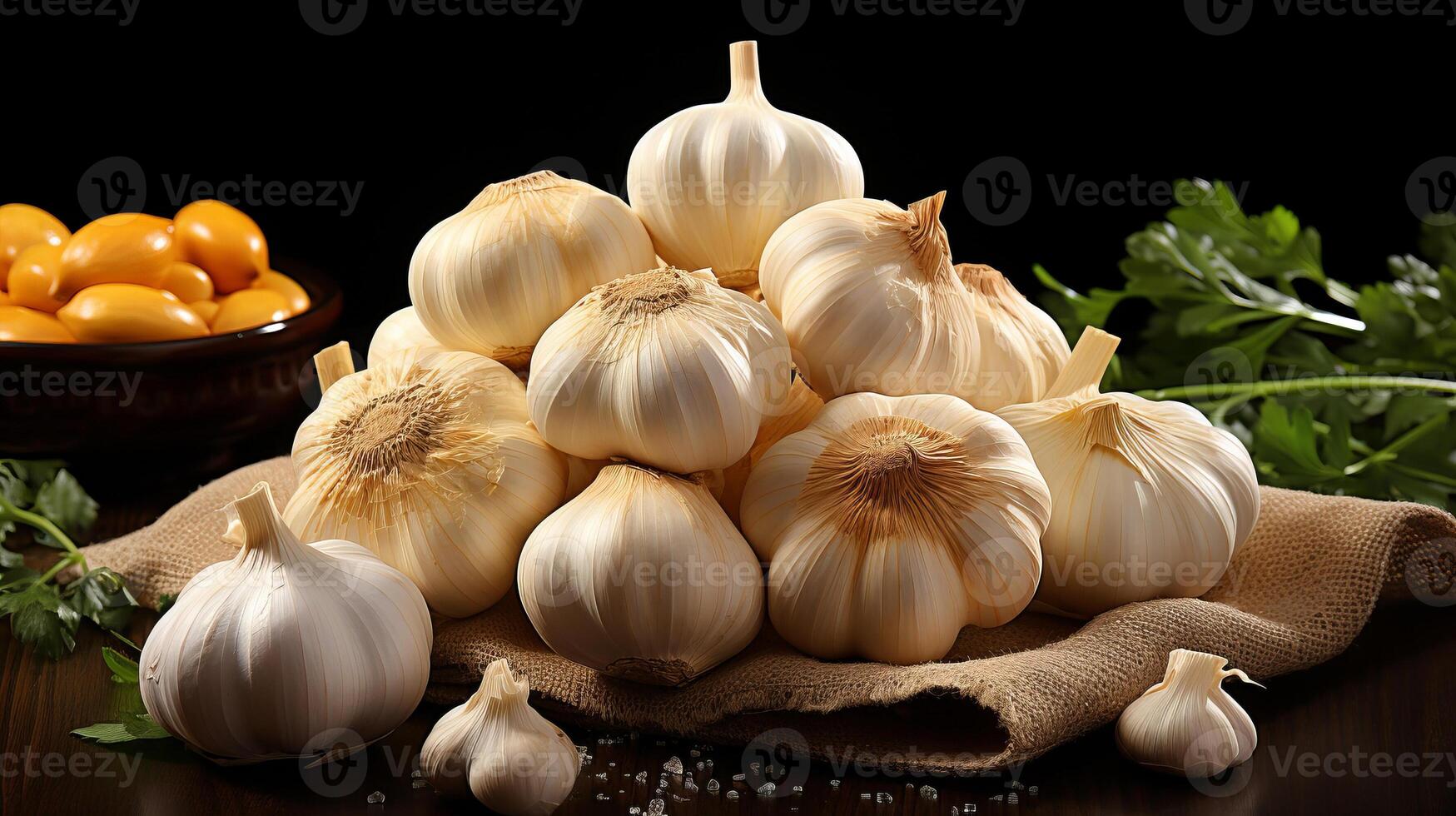 realistic image of a garlic. photo