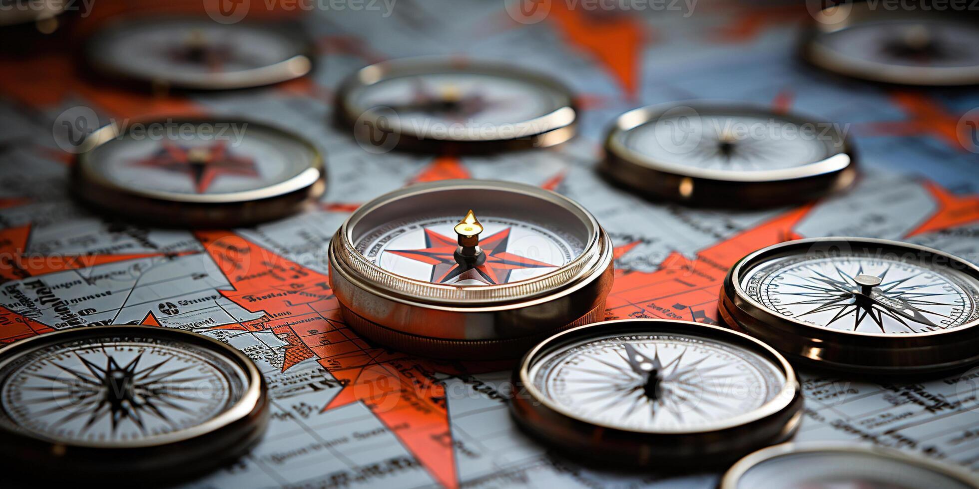 The compass navigate for businessmen to resume business growth in the economic crisis. photo