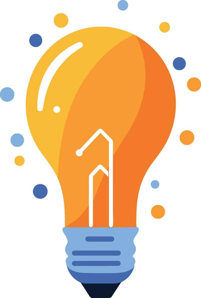 Light bulb and idea in UX UI flat style vector