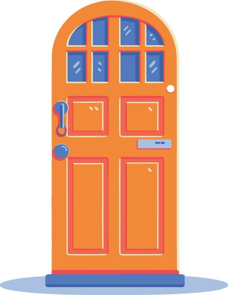 Entrance doors to offices and homes in UX UI flat style vector
