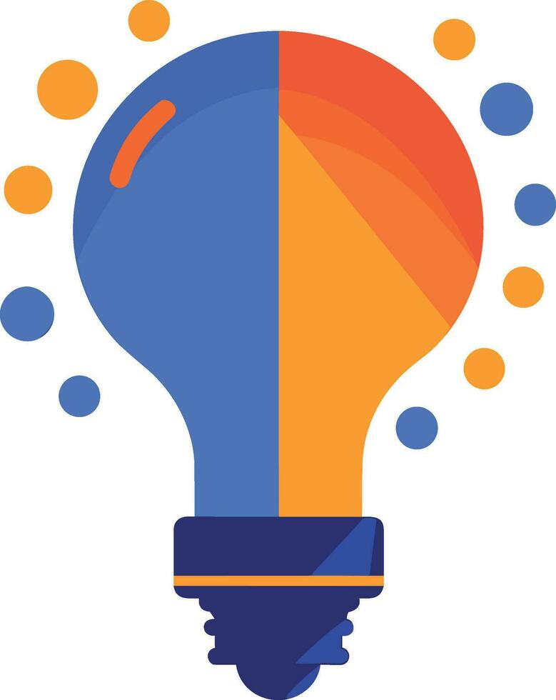 Light bulb and idea in UX UI flat style vector