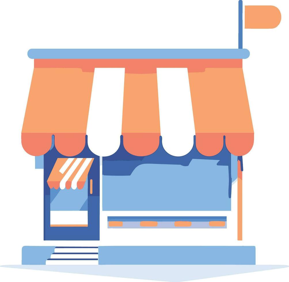 Storefront facade for online stores in UX UI flat style vector