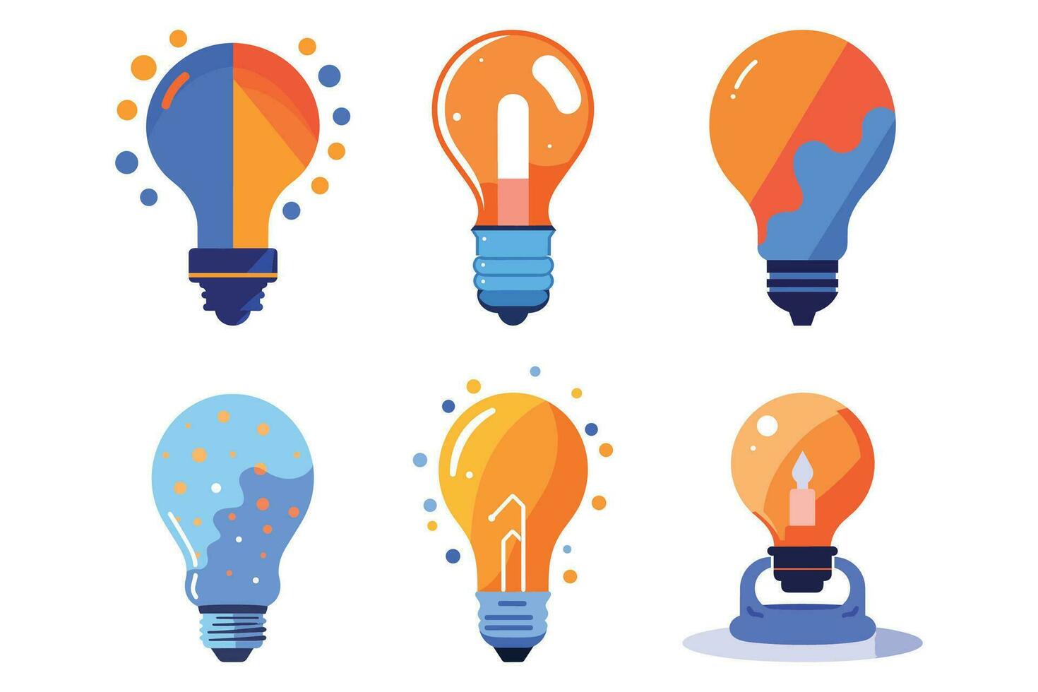 Light bulb and idea in UX UI flat style vector