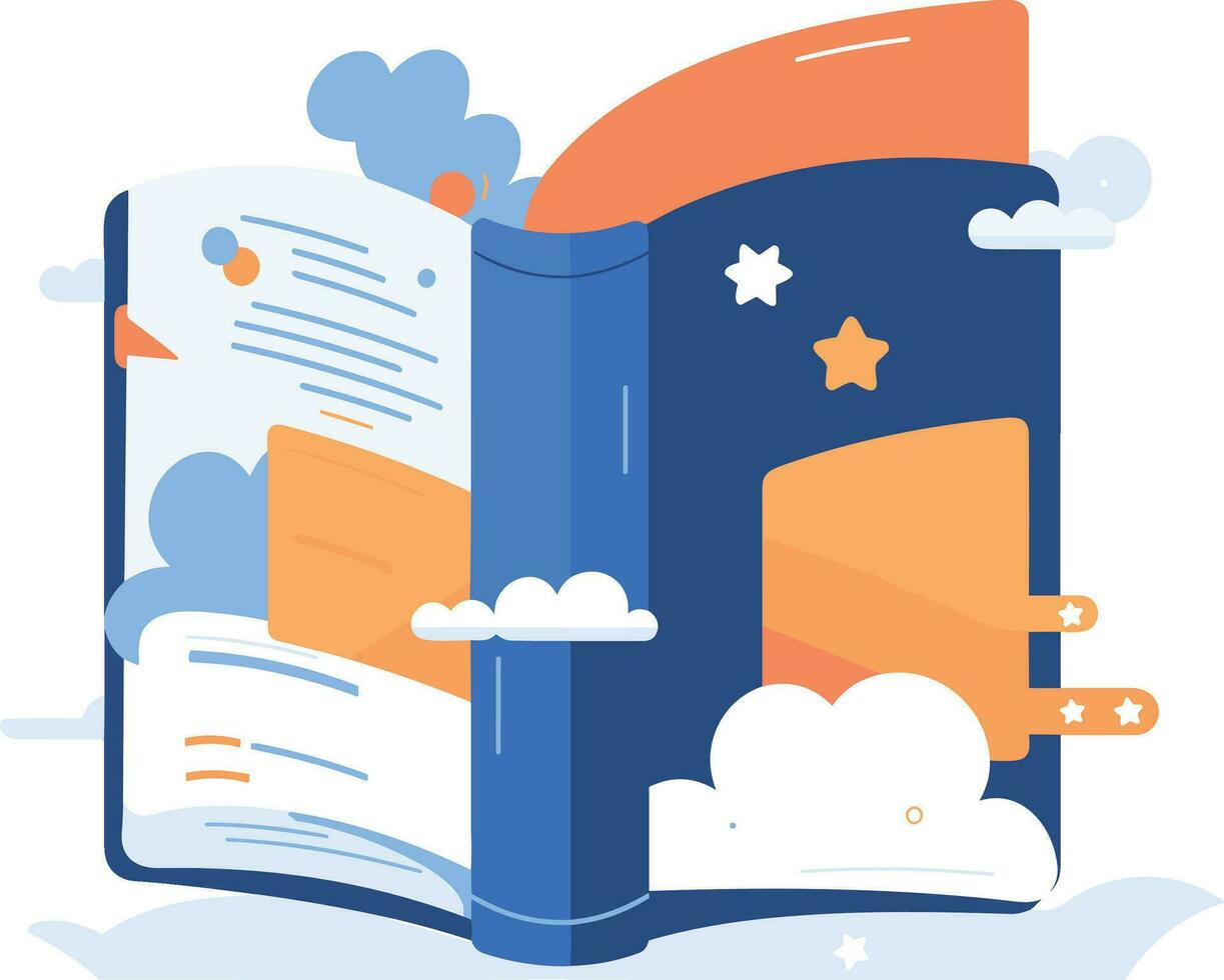 Children books and education in UX UI flat style vector