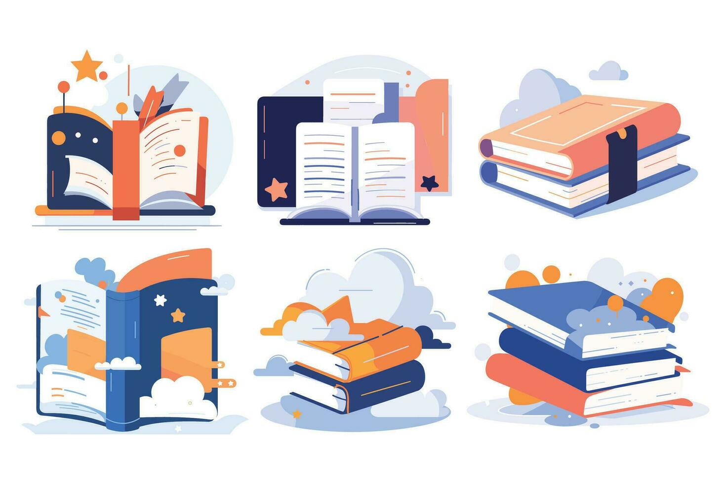 Children books and education in UX UI flat style vector