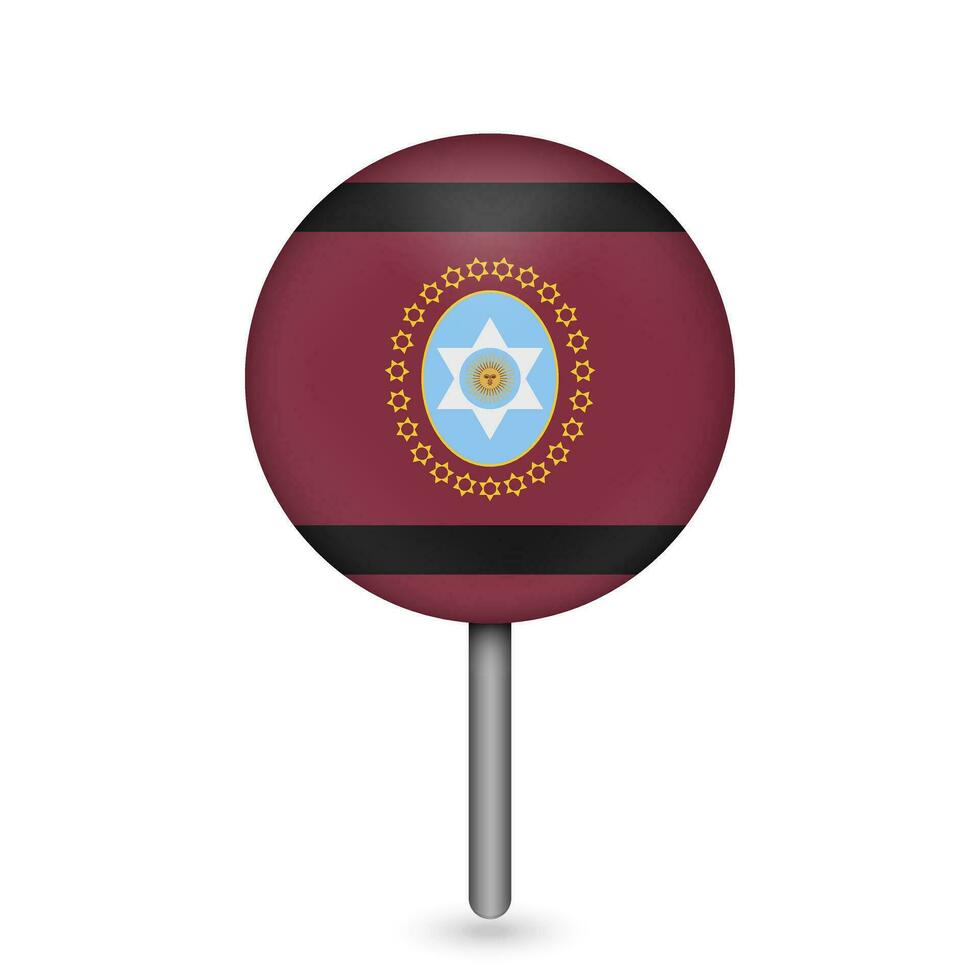 Map pointer with Salta Flag. Vector illustration.