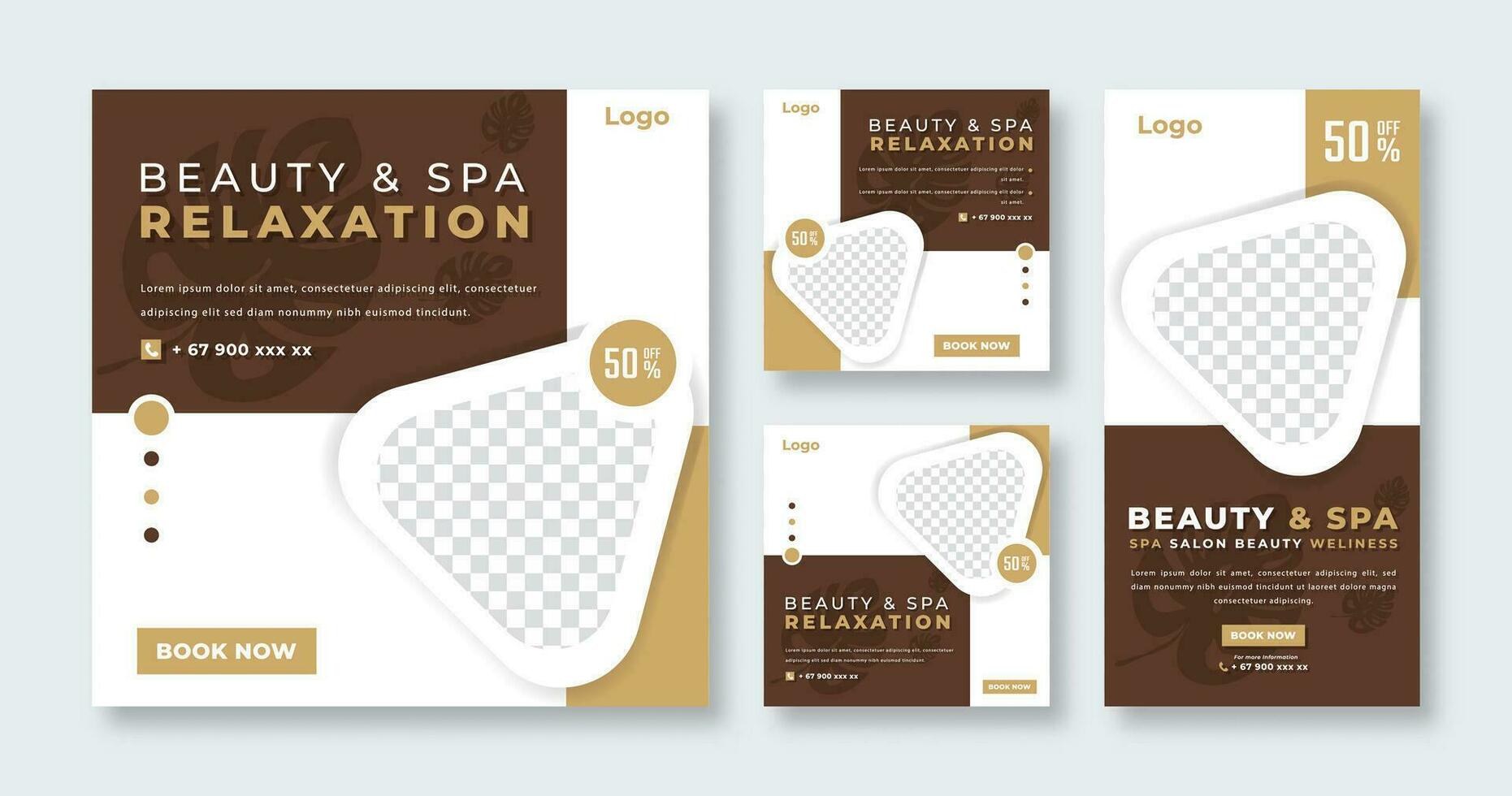 Beauty and Spa Social Media Post for Online Marketing Promotion Banner, Story and Web Internet Ads Flyer vector