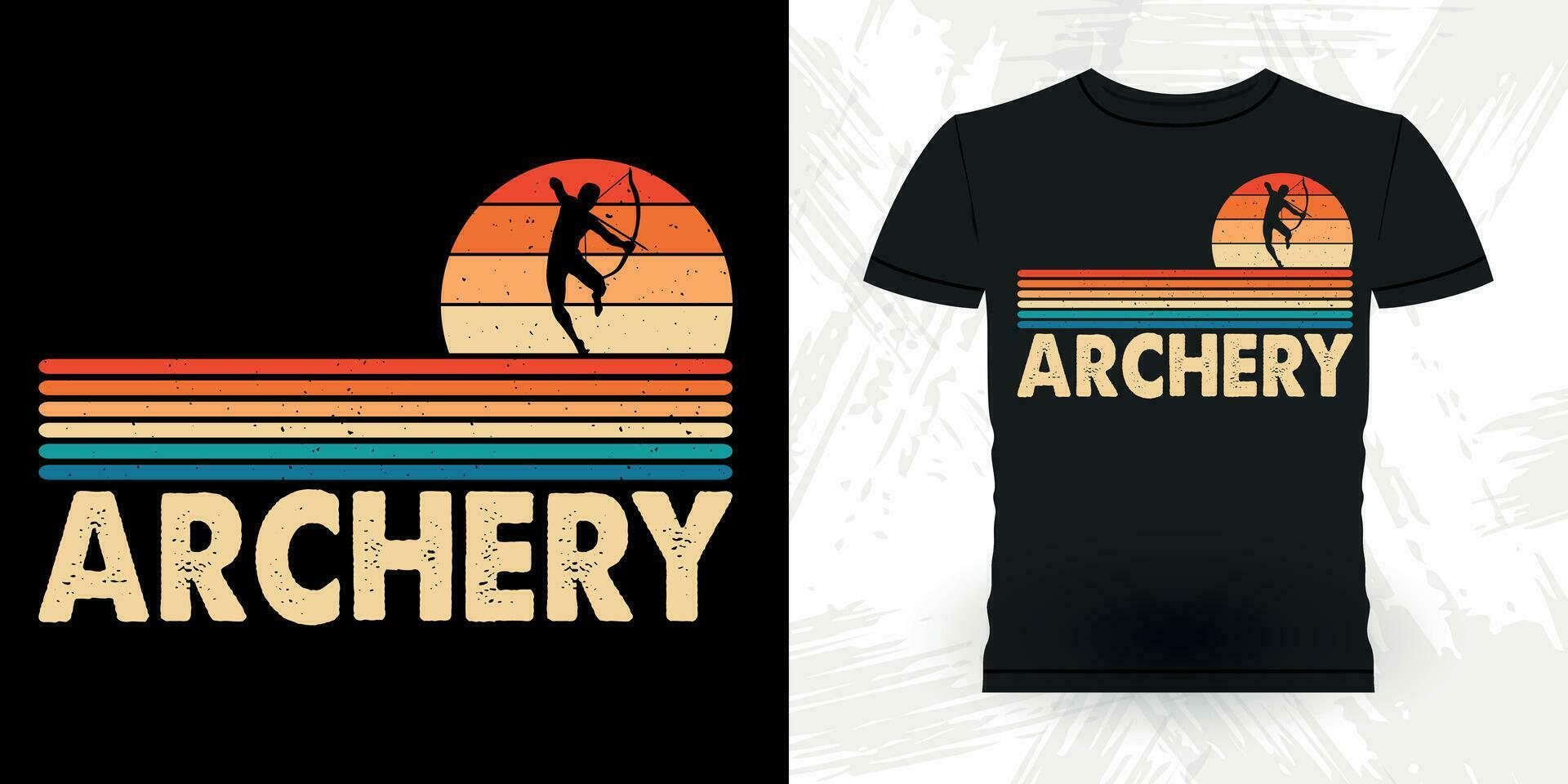 gracioso arquero caza amante retro Clásico tiro al arco camiseta diseño vector