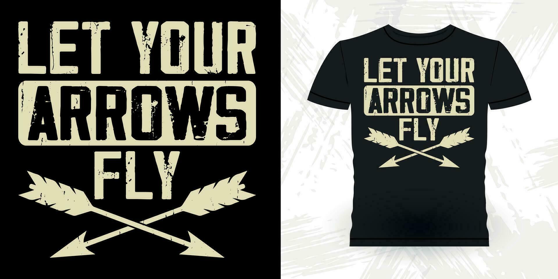 Funny Archer Hunting Lover Vintage Archery T-shirt Design vector