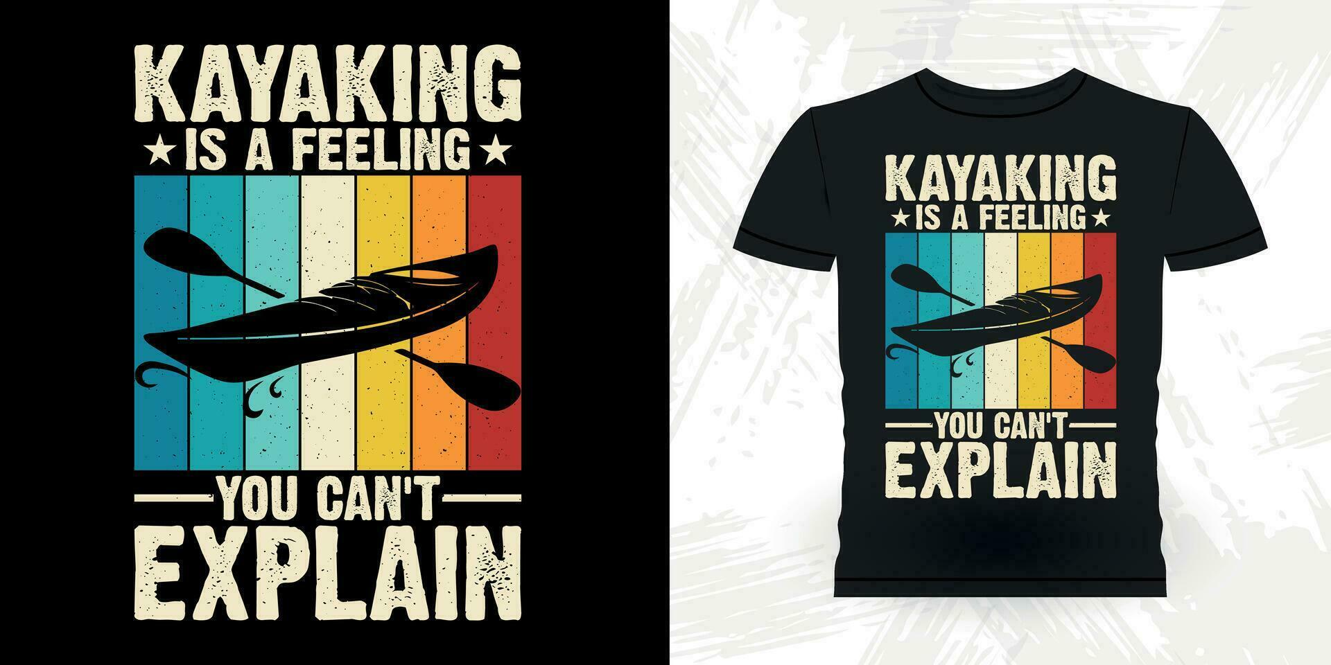 Funny Paddling Boat Retro Vintage Kayaking T-shirt Design vector