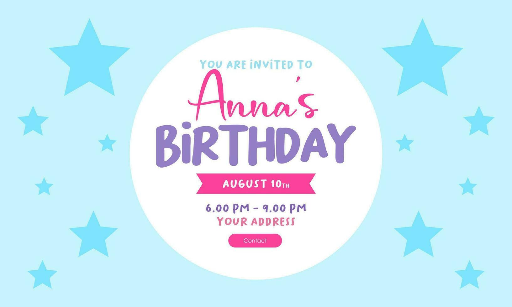 Invitation birthday party banner concept vector
