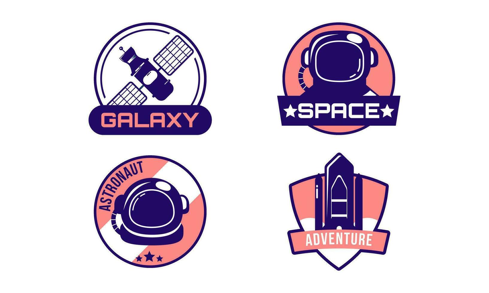 Spacecraft and pressure suit space exploration isolated icons vector