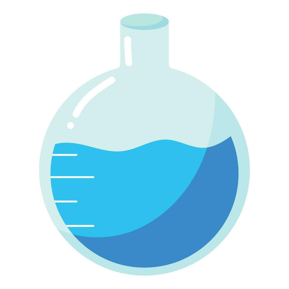 Laboratory glass tube with  blue liquid. vector