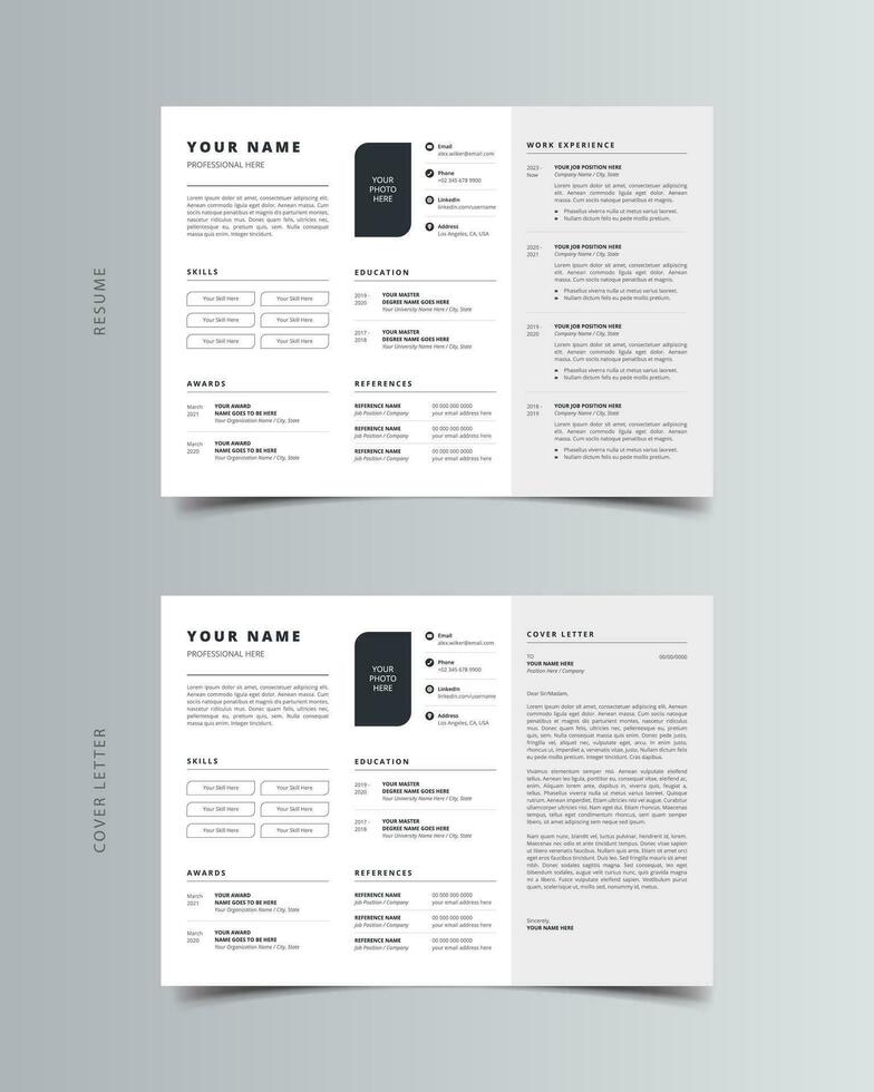 Resume Template, Professional Modern Resume Template, CV Template vector