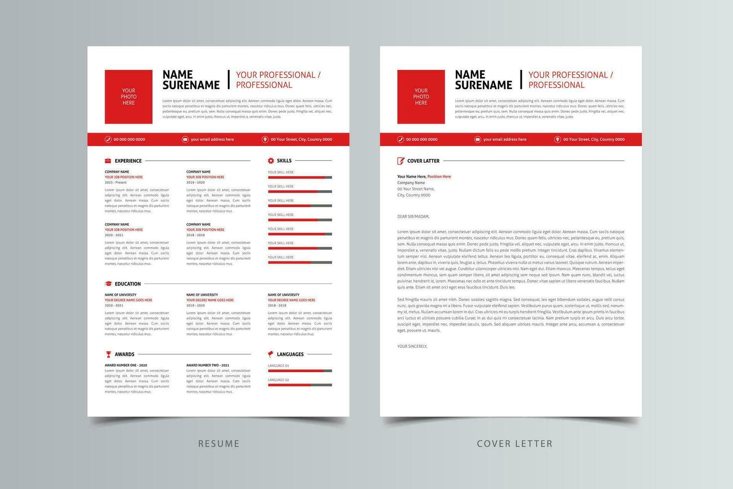 Resume Template, Professional Modern Resume Template, CV Template vector
