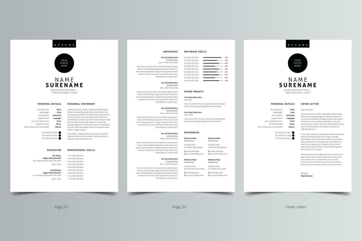 Resume Template, Professional Modern Resume Template, CV Template vector