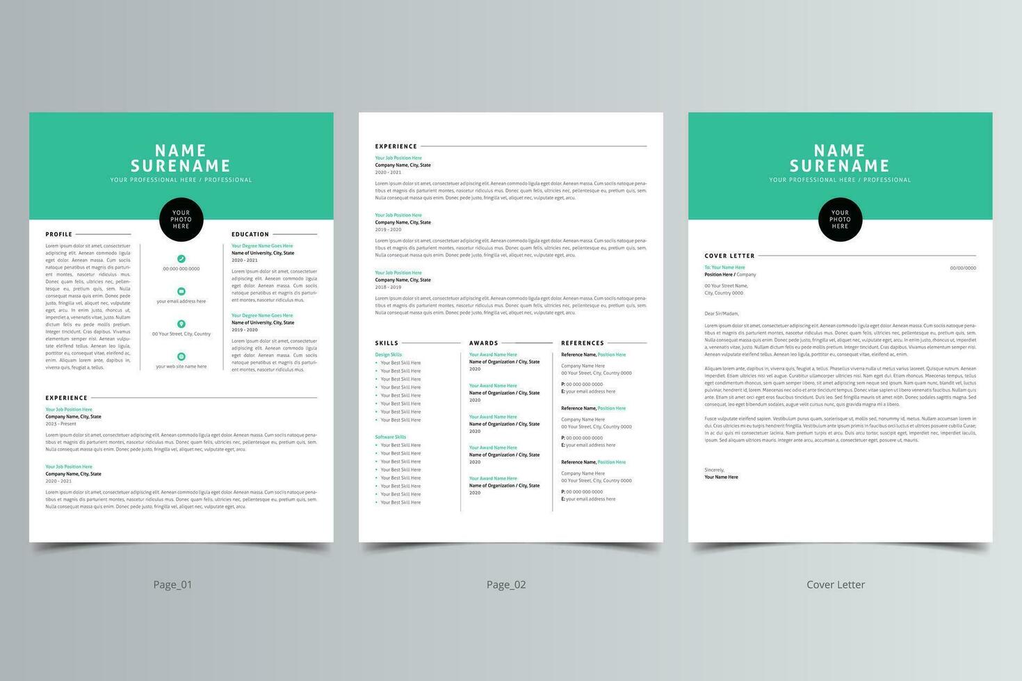 Resume Template, Professional Modern Resume Template, CV Template vector