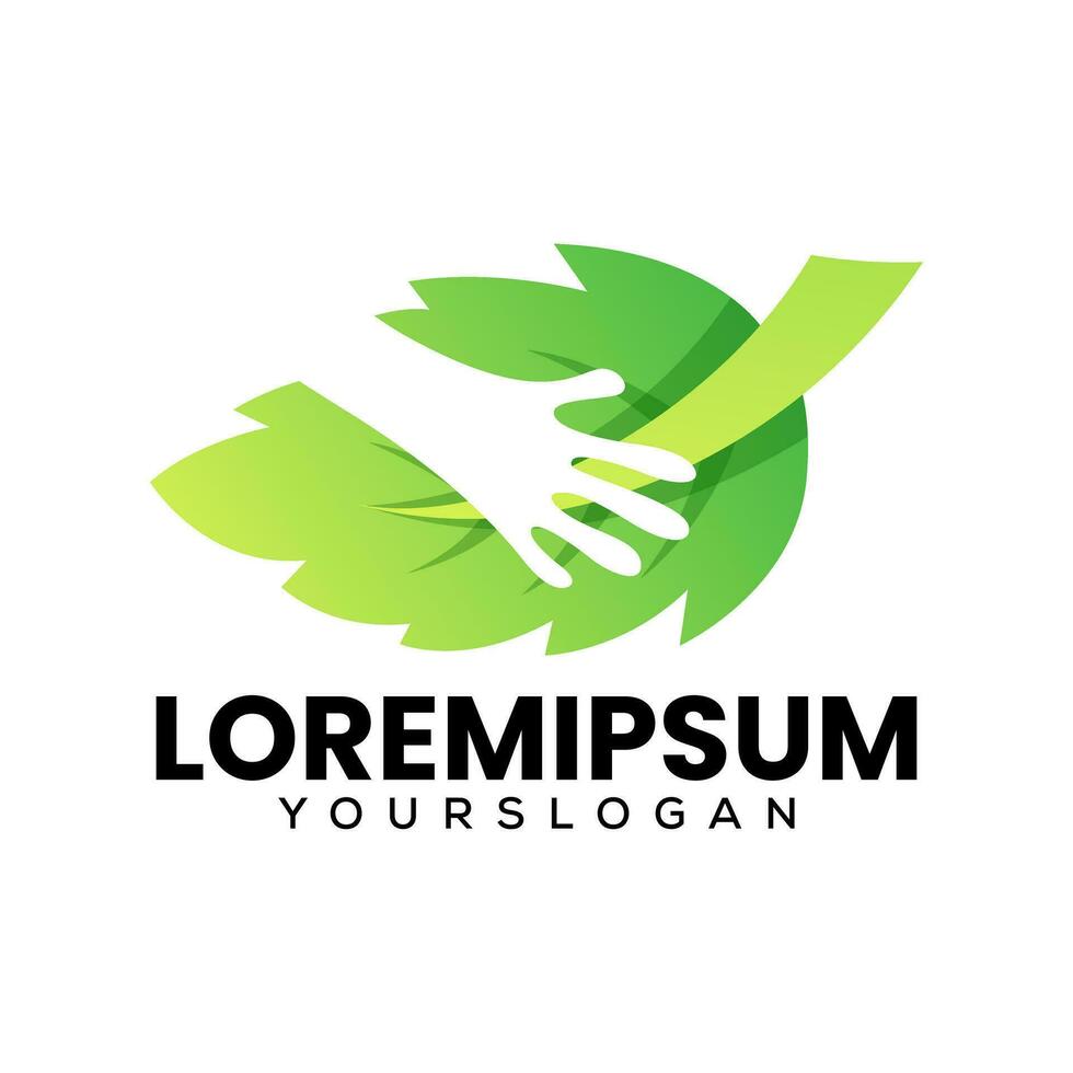 mint leaf farmer logo icon design vector
