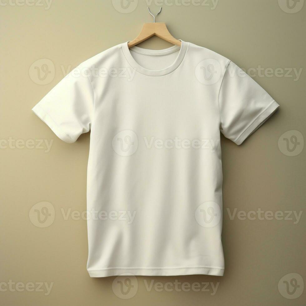 AI generative of a blank t-shirt in cream color in high quality, perfect to create a mockup preview photo