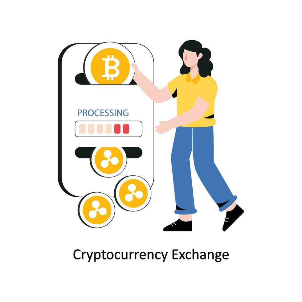 Crypto currency Exchange flat style design vector illustration. stock illustration