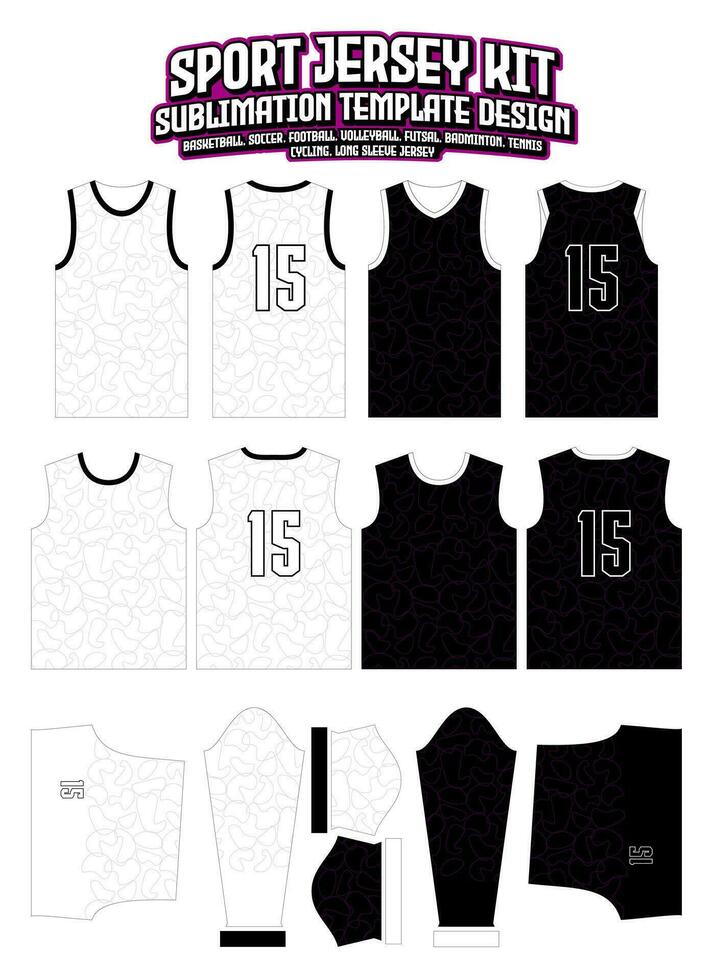 Abstract Seamless Lines Jersey Design Sportswear Pattern Template vector