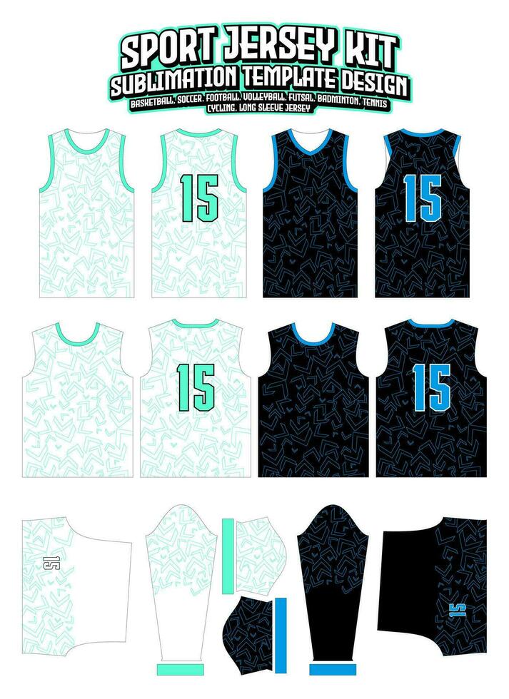 Abstract Seamless Arrow Line Jersey Design Sportswear Pattern Template vector
