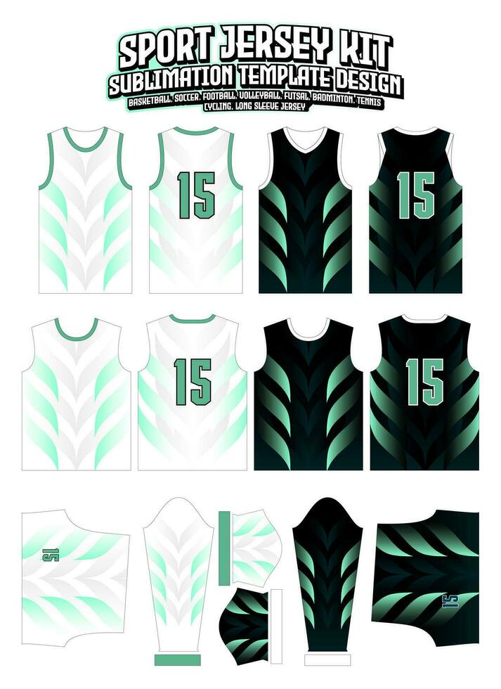 Simple Leaf Jersey Design Sportswear Pattern Template vector
