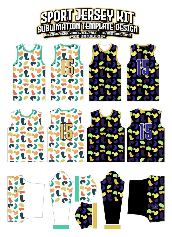 Abstract Seamless Shape Line Jersey Design Sportswear Pattern Template vector