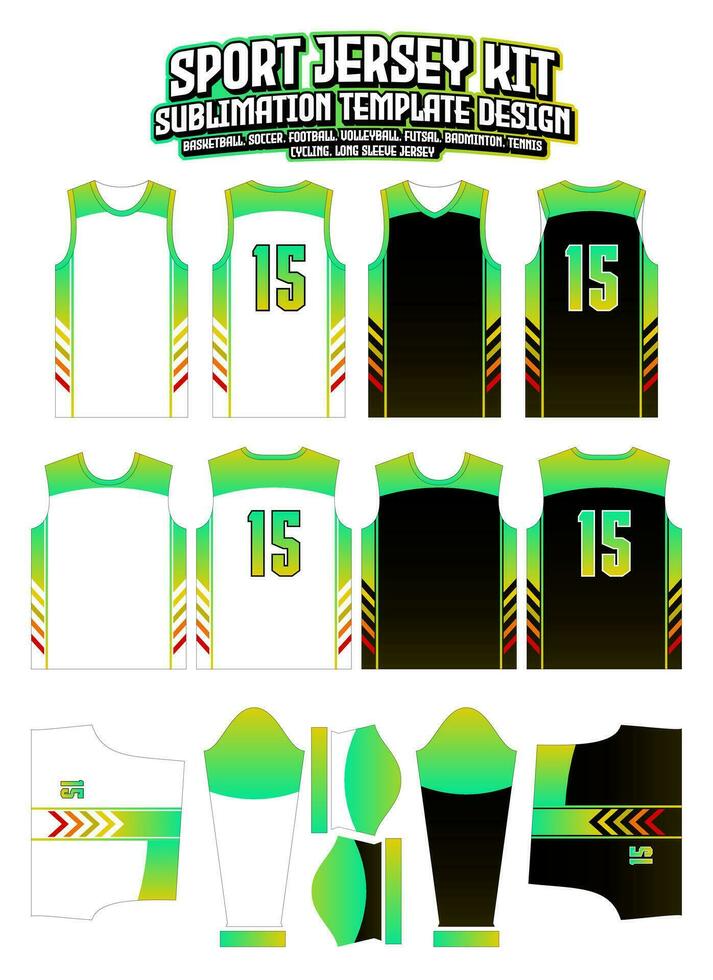 Arrow Speed Jersey Design Sportswear Pattern Template vector