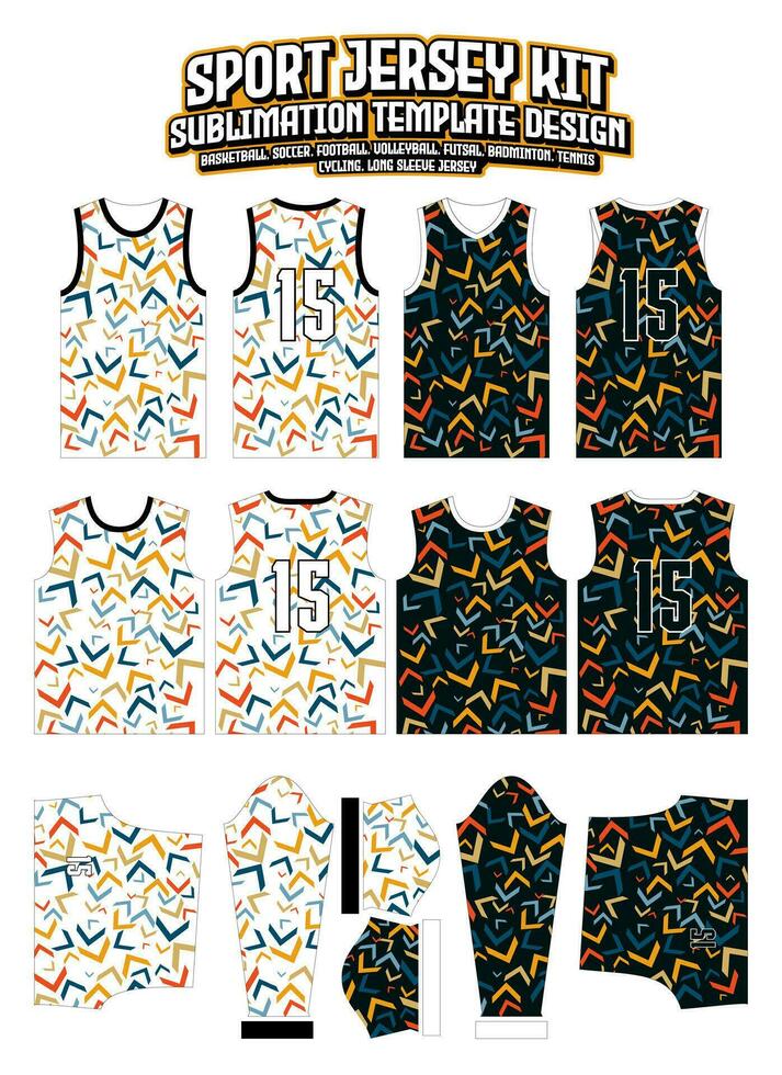 Abstract Arrow Jersey Design Sportswear Pattern Template vector
