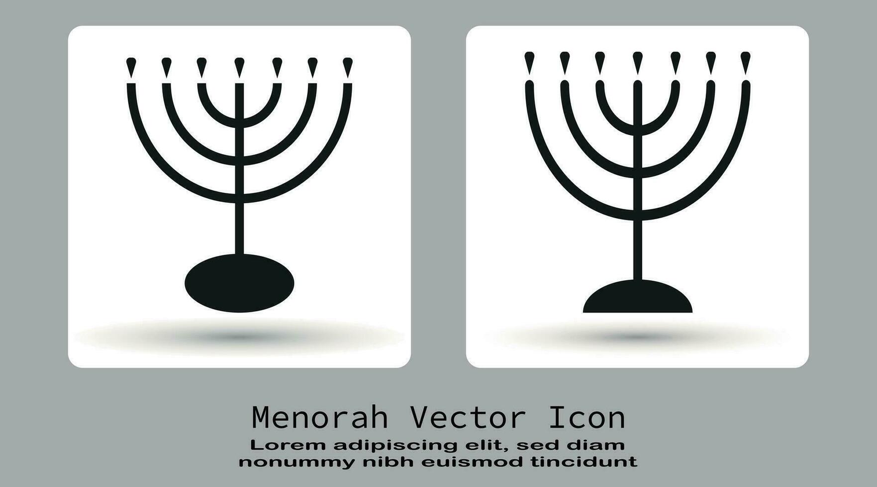 Big Menorah vector icon isolated on white background.