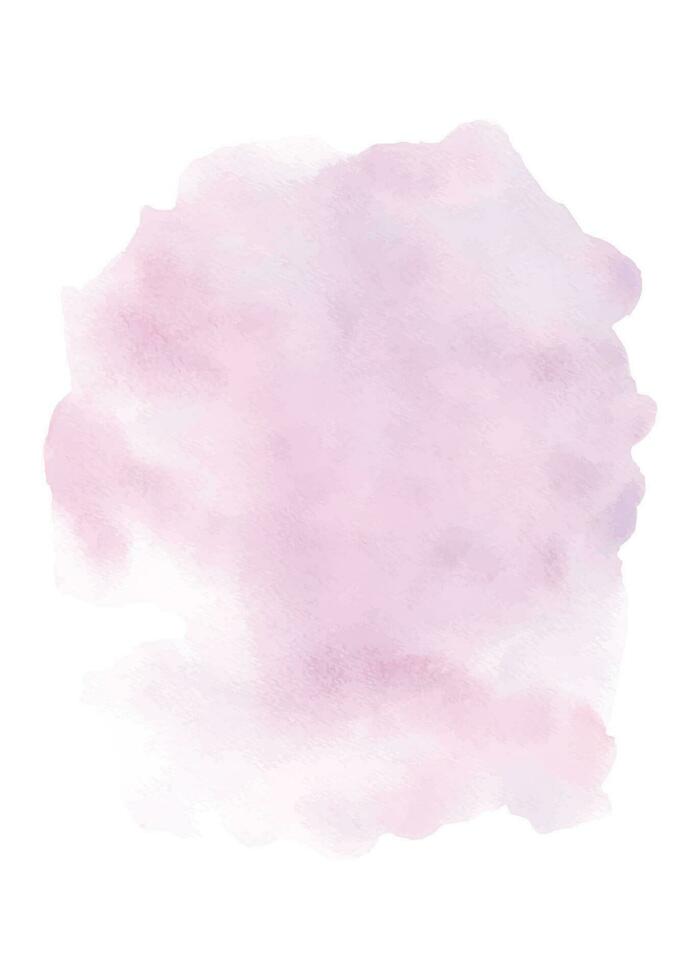 Abstract watercolor light pink paint stain on white background vector