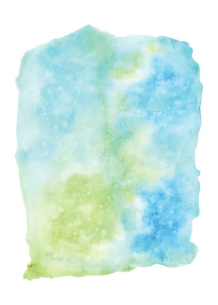 Abstract vibrant background with blue and green watercolor stains vector