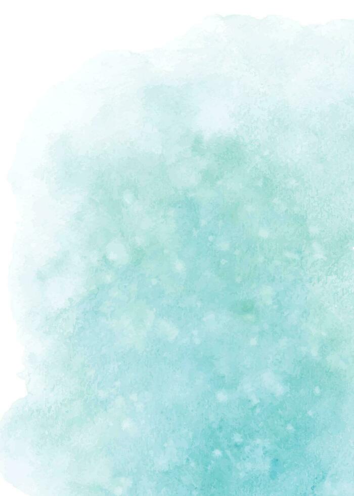 Blue green watercolor stains splashing abstract background vector