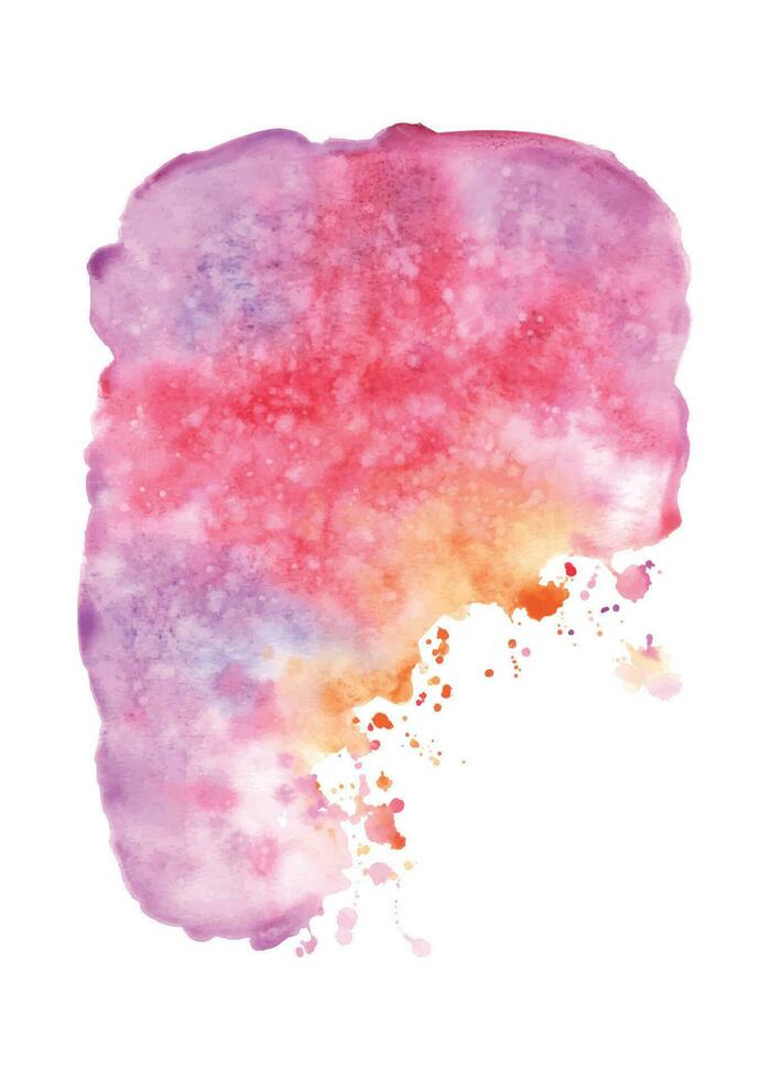 Abstract background with bright pink-purple watercolor stains splash vector