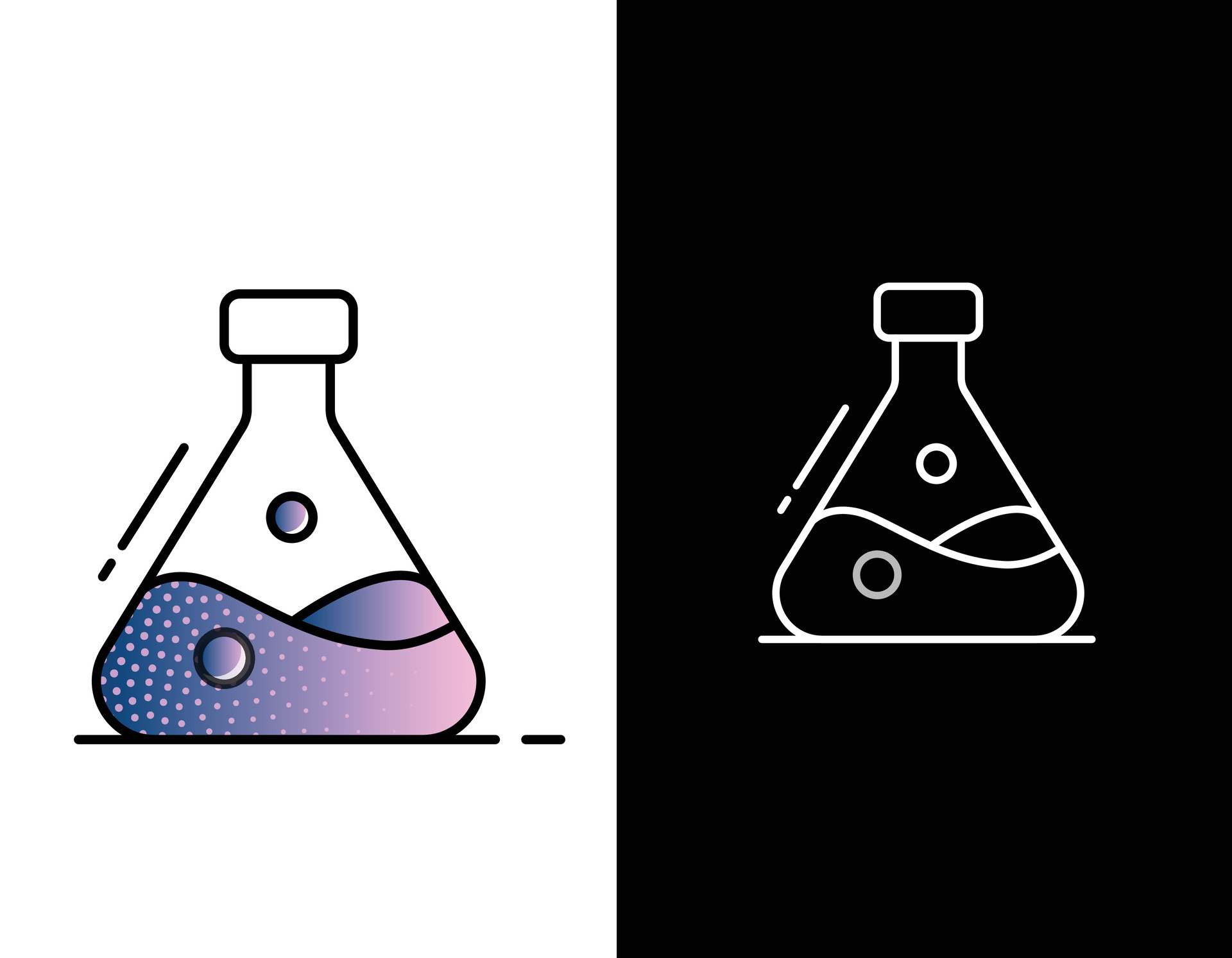 Laboratory beaker icon, Chemistry beaker symbol, Science beaker icon