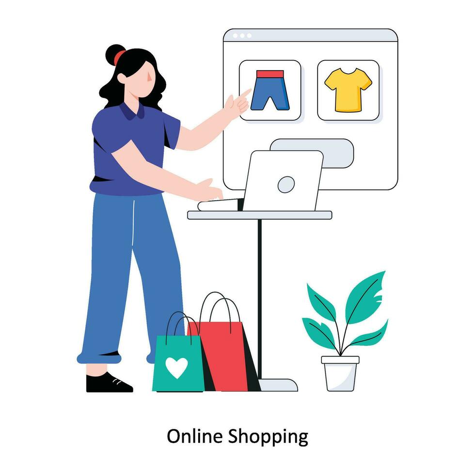 Online Shopping Flat Style Design Vector illustration. Stock illustration