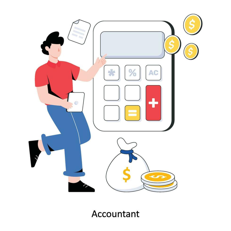 Accountant Flat Style Design Vector illustration. Stock illustration
