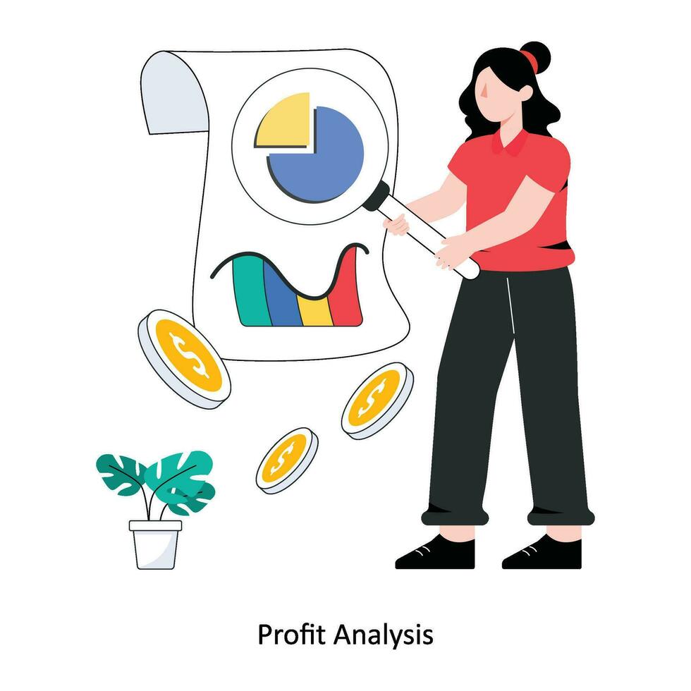 Profit Analysis Flat Style Design Vector illustration. Stock illustration