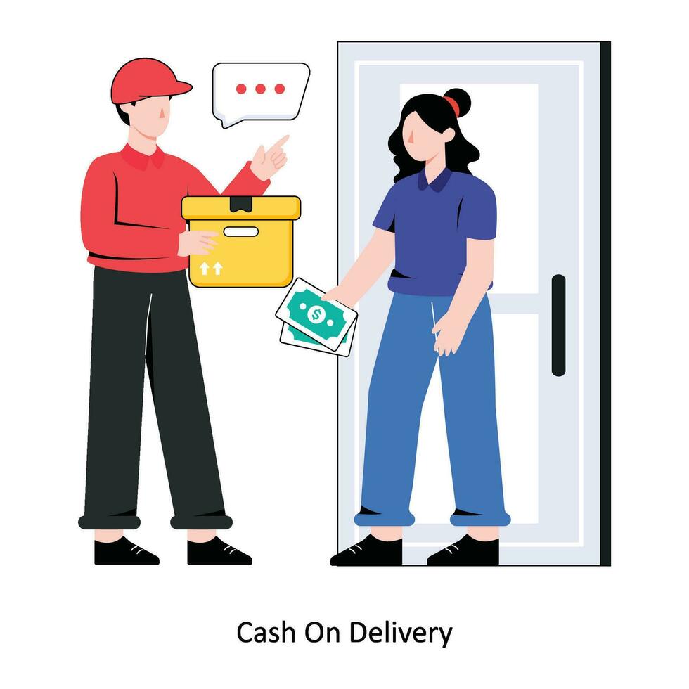 Cash On Delivery flat style design vector illustration. stock illustration